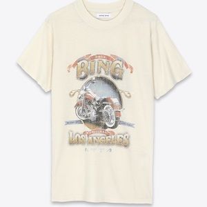 Anine Bing Lili Biker Tee in Cream
